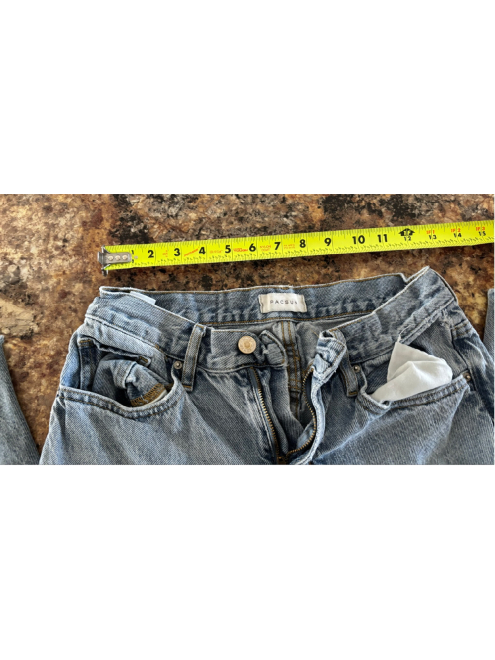 Women's PacSun Flare Jeans Size 23 Blue Raw Hem - Picture 4 of 7